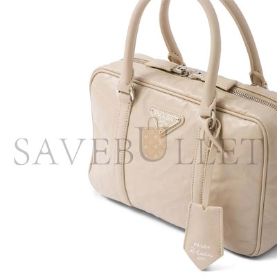PRADA MEDIUM ANTIQUE NAPPA LEATHER TOP HANDLE BAG 1BB092  (24*15.5*7cm)